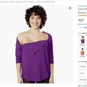 NWT   Care+Wear Women’s Chest Port Access Chemo Shirt